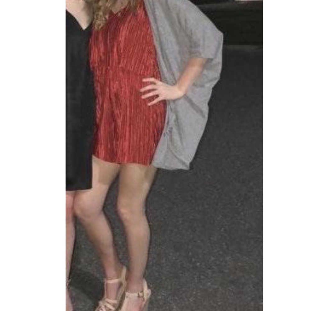 Coral silky romper